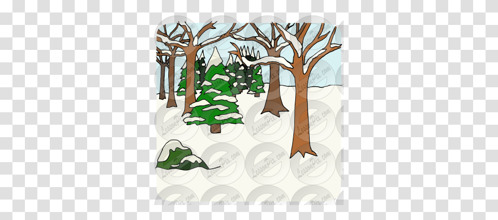 Winter Forest Picture For Classroom Therapy Use Great Winter Forest Clipart, Tree, Plant, Vegetation, Woodland Transparent Png