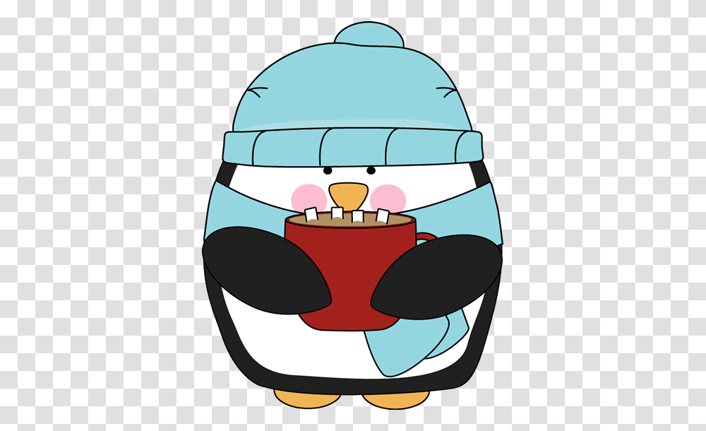 Winter Graphics Winter Penguin Drinking Cocoa, Helmet, Apparel, Food Transparent Png