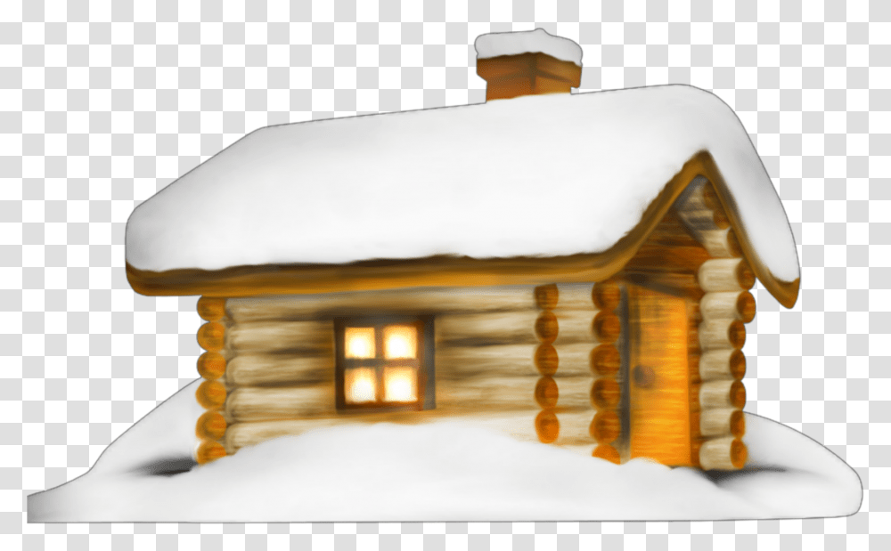 Winter House With Snow Clipart Merry Christmas From Our Company, Housing, Building, Cabin, Lamp Transparent Png