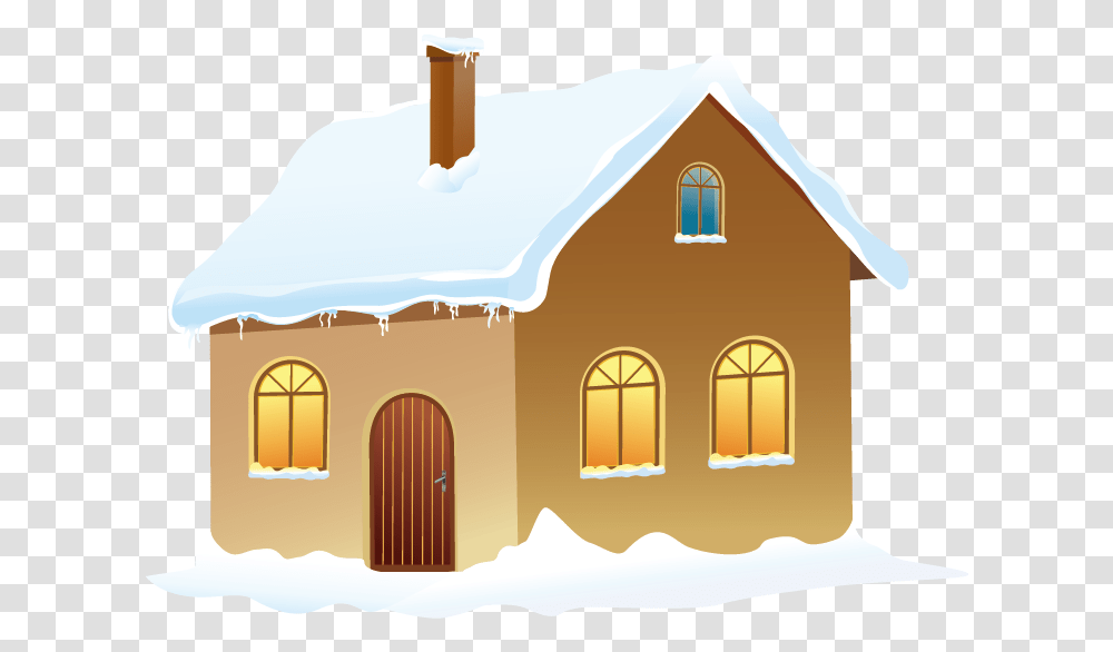 Winter House With Snow Winter House Clipart, Building, Housing, Nature, Outdoors Transparent Png