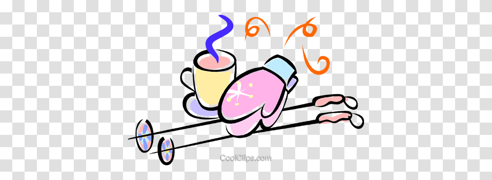 Winter Mitts Hot Chocolate And Ski Poles Royalty Free Vector Clip, Coffee Cup, Dynamite, Dating Transparent Png