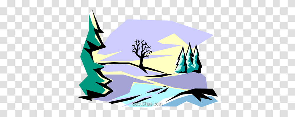 Winter Scene Royalty Free Vector Clip Art Illustration, Outdoors, Nature, Tree, Plant Transparent Png