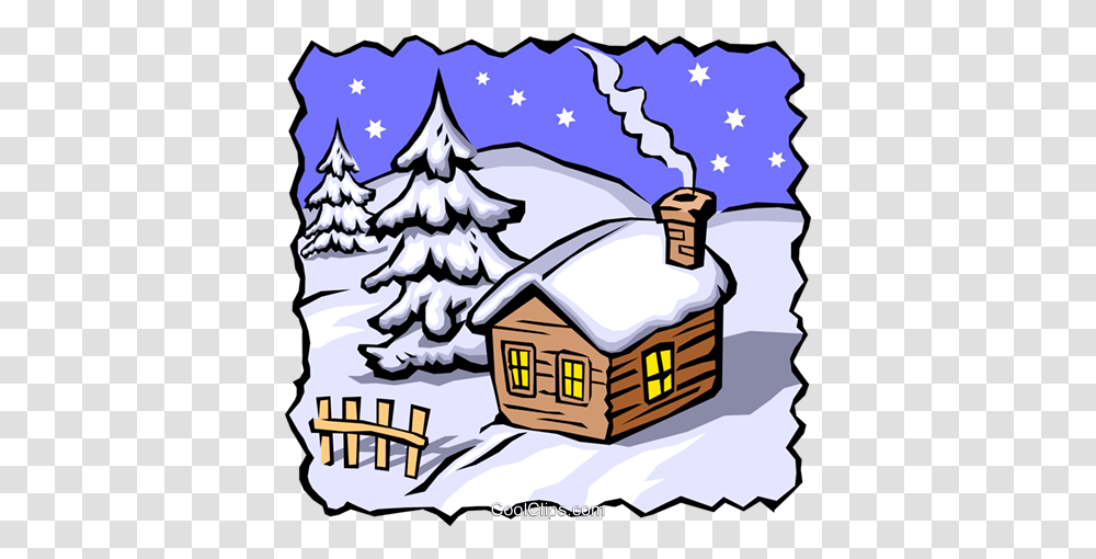 Winter Scenes Royalty Free Vector Clip Art Illustration, Tree, Plant, Housing, Building Transparent Png