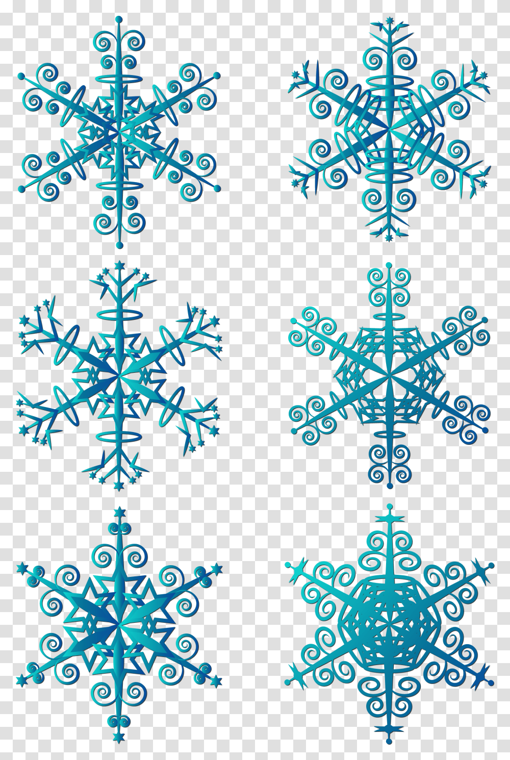 Winter Snowflake Simple Vector Blue And Image Motif, Pattern Transparent Png
