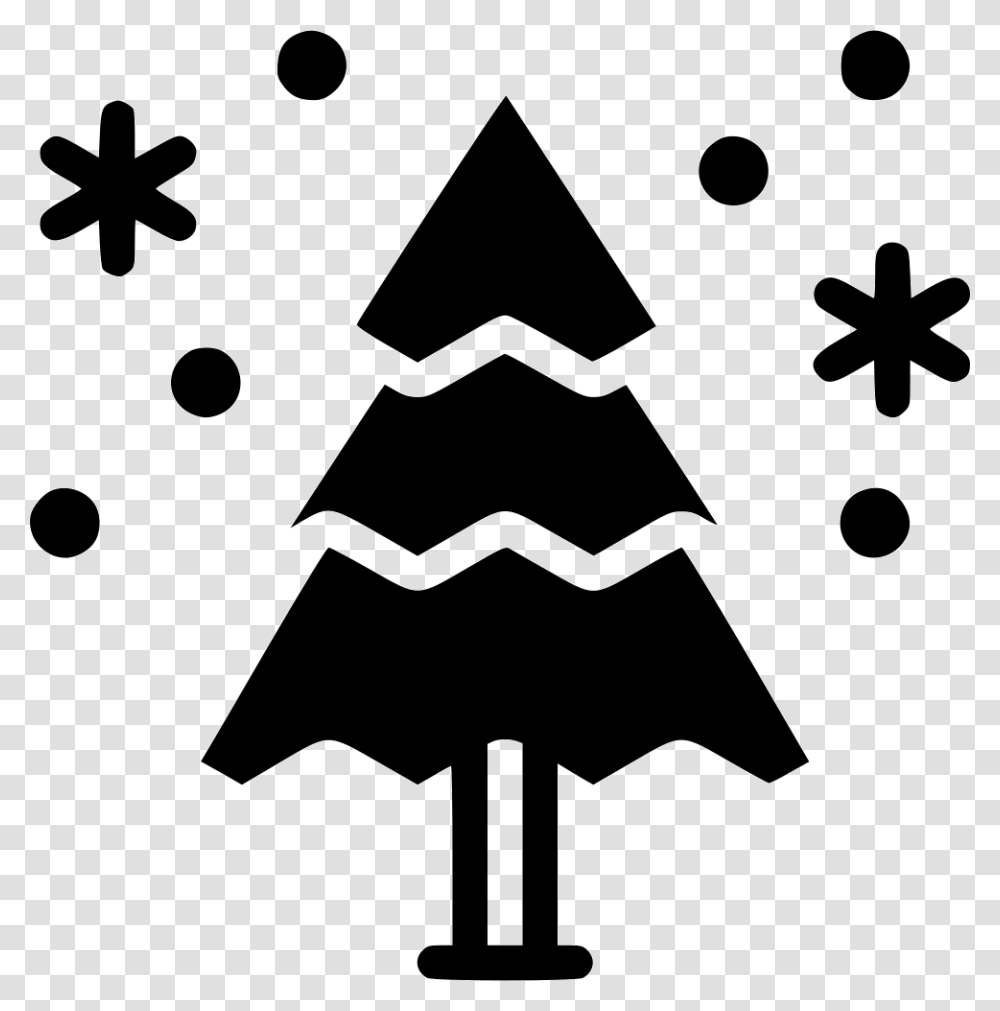 Winter Snowing Tree Snowflake Icon Free Download, Plant, Stencil, Ornament Transparent Png