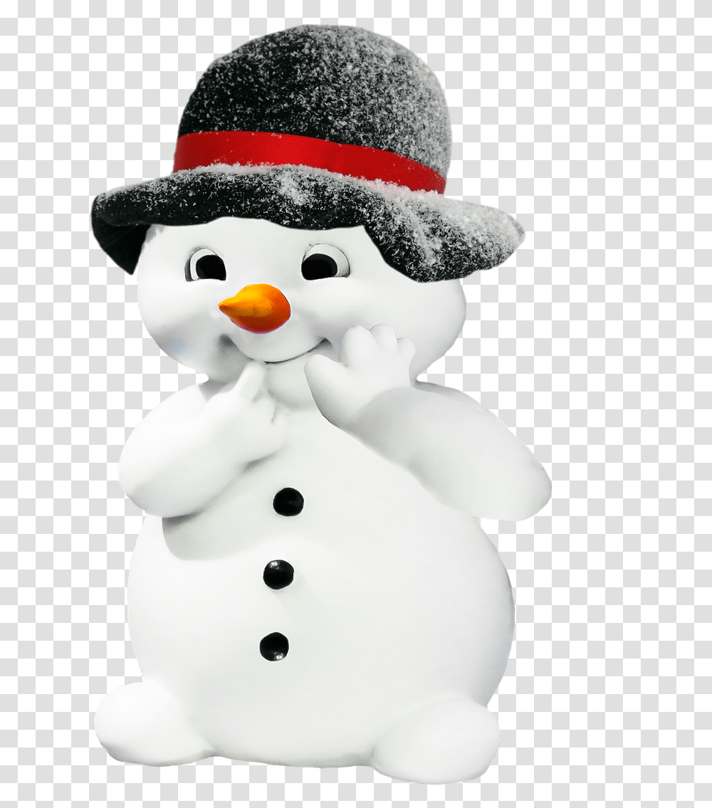 Winter Snowman Figure Christmas Deco Funny Winter, Nature, Outdoors, Animal, Bird Transparent Png