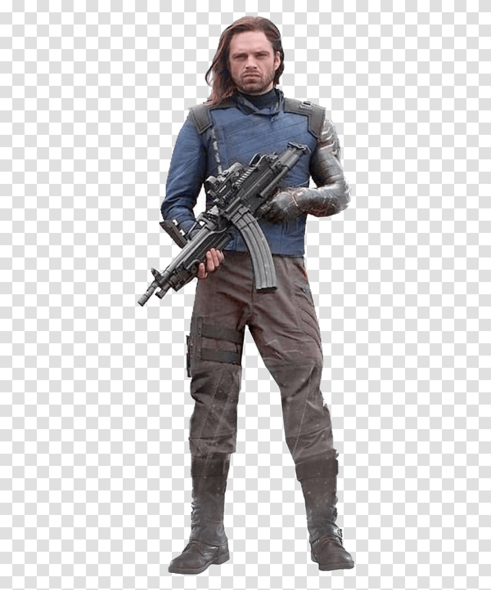 Winter Soldier Infinity War Costume, Gun, Weapon, Person, Pants Transparent Png