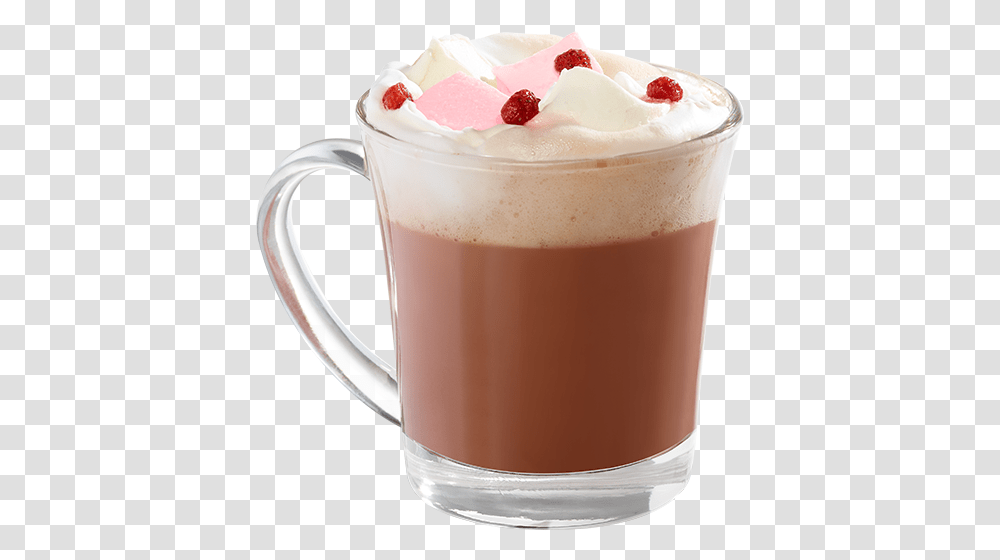 Winter Strawberry Hot Chocolate, Dessert, Food, Cream, Creme Transparent Png