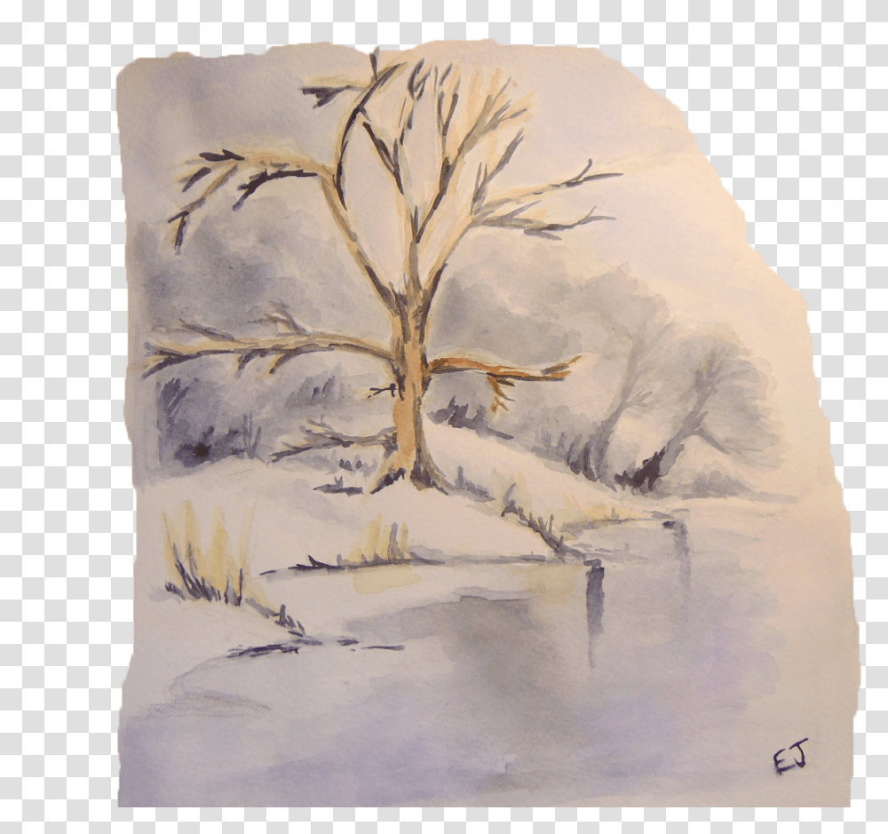 Winter Tree, Painting, Drawing, Modern Art Transparent Png