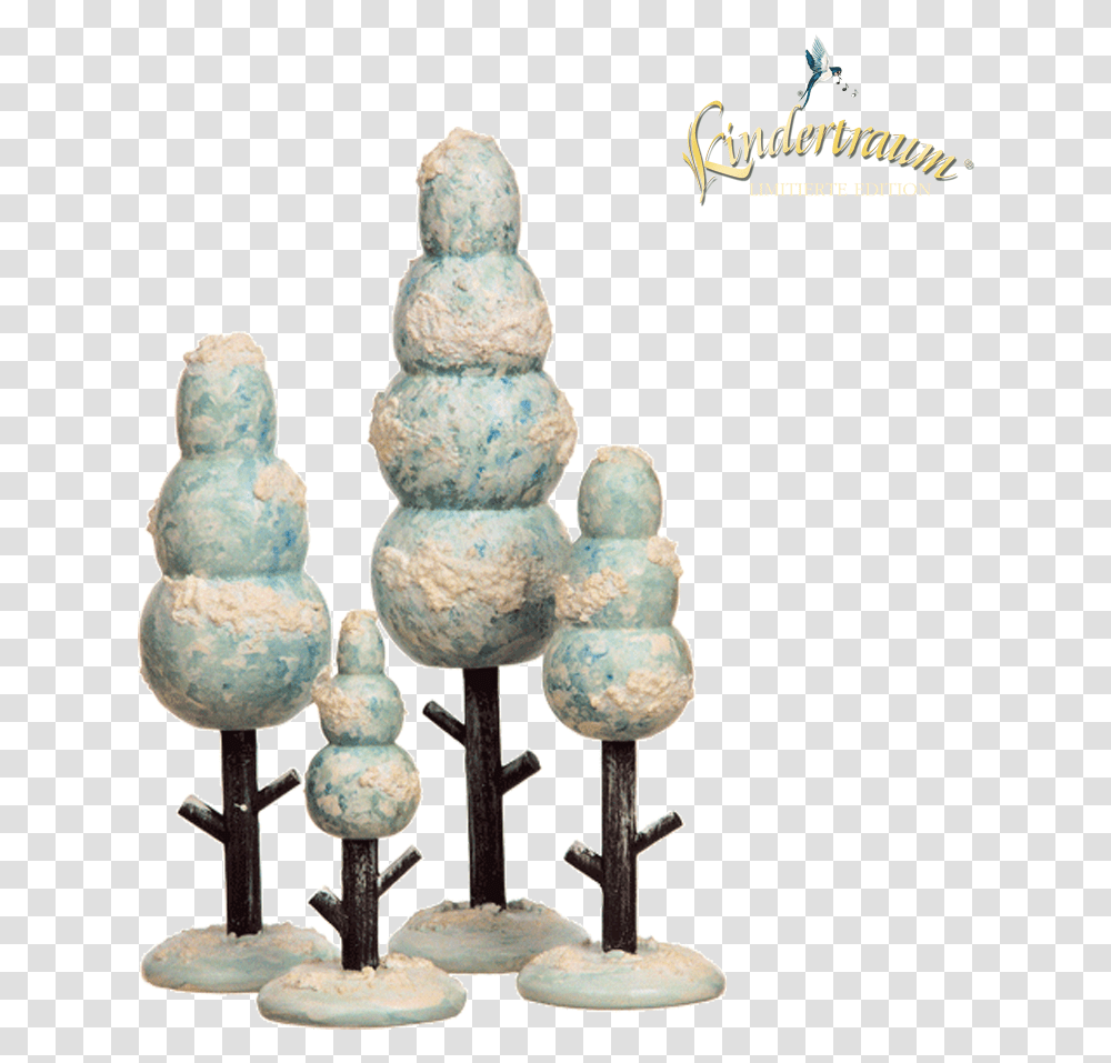 Winter Trees 4 Pieces Figurine, Wedding Cake, Food, Outdoors, Nature Transparent Png
