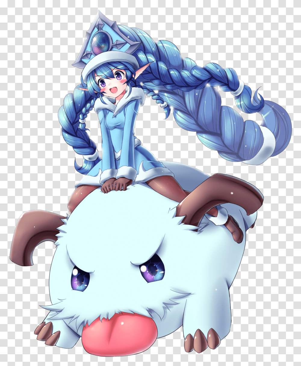 Winter Wonder Lulu Amp Poro By Ranken Hd Wallpaper Fan League Of Legends Poro Anime, Toy, Performer, Person, Human Transparent Png