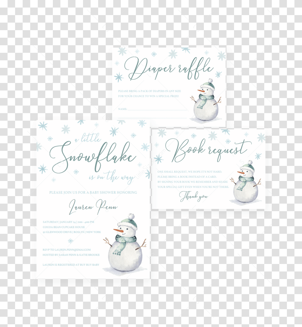 Winter Wonderland Baby Shower Invitation Kit Templates Paper, Outdoors, Nature, Snow Transparent Png