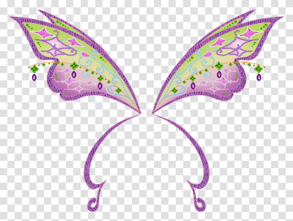 Winx Club Tecna Believix Wings, Pattern, Floral Design Transparent Png