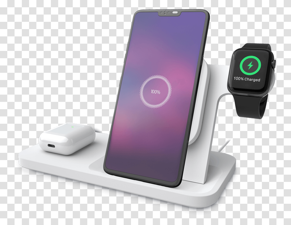 Wireless Chargers For Phones Charging Pads Stands Docks Powered 3 In 1dock, Mobile Phone, Electronics, Cell Phone, Mouse Transparent Png