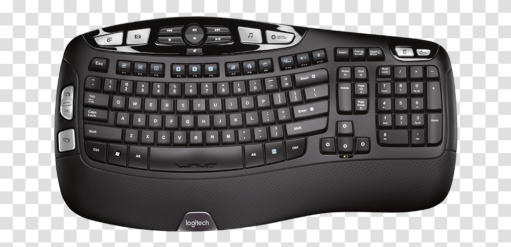 Wireless Keyboard K350 Logitech Wave Keyboard, Computer Keyboard, Computer Hardware, Electronics Transparent Png