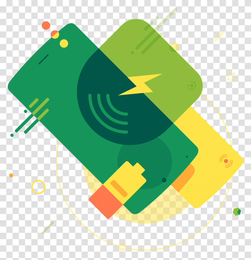 Wireless Phone Charger Illustration, Recycling Symbol, Advertisement Transparent Png