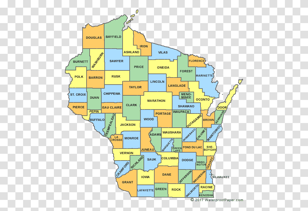 Wisconsin Counties Map, Diagram, Person, Human, Atlas Transparent Png