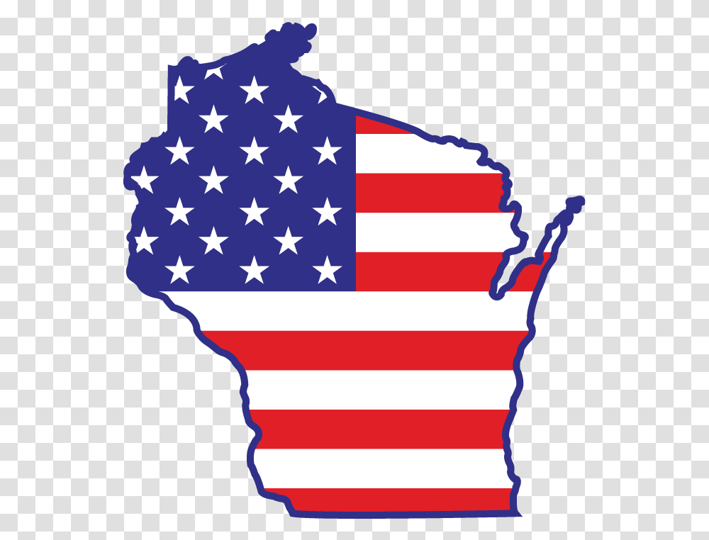 Wisconsin State Flag Map Usa We're Number, American Flag Transparent Png