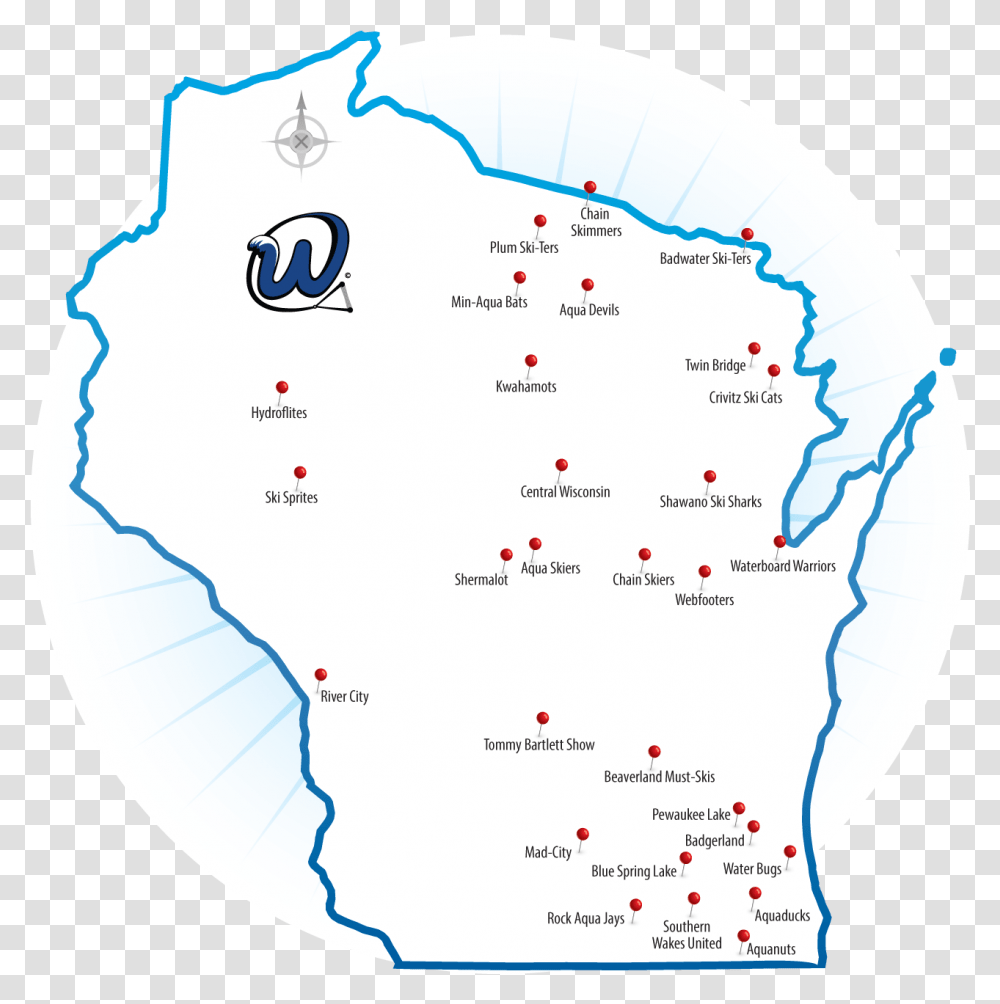 Wisconsin State Water Ski Show Wisconsin Water Ski Teams Map, Plot, Diagram, Atlas, Menu Transparent Png