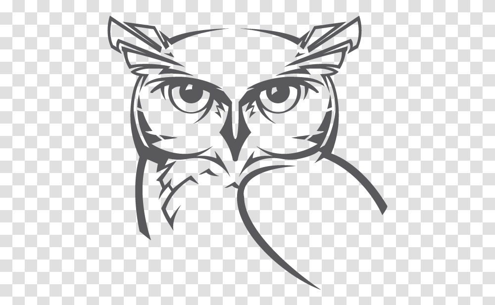 Wise Owl Clipart Black And White White Owl Cartoon, Stencil, Architecture, Mask Transparent Png