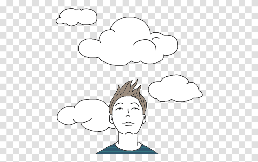 Wispy Clouds Dreaming Clouds, Person, Stencil, Face, Pillow Transparent Png