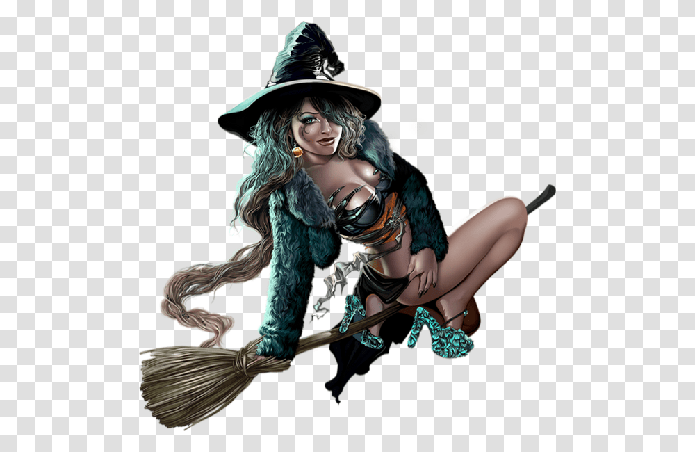 Witch Broom Illustration Girl Girl Illustrations Wonderwoman Witch, Hat, Person Transparent Png