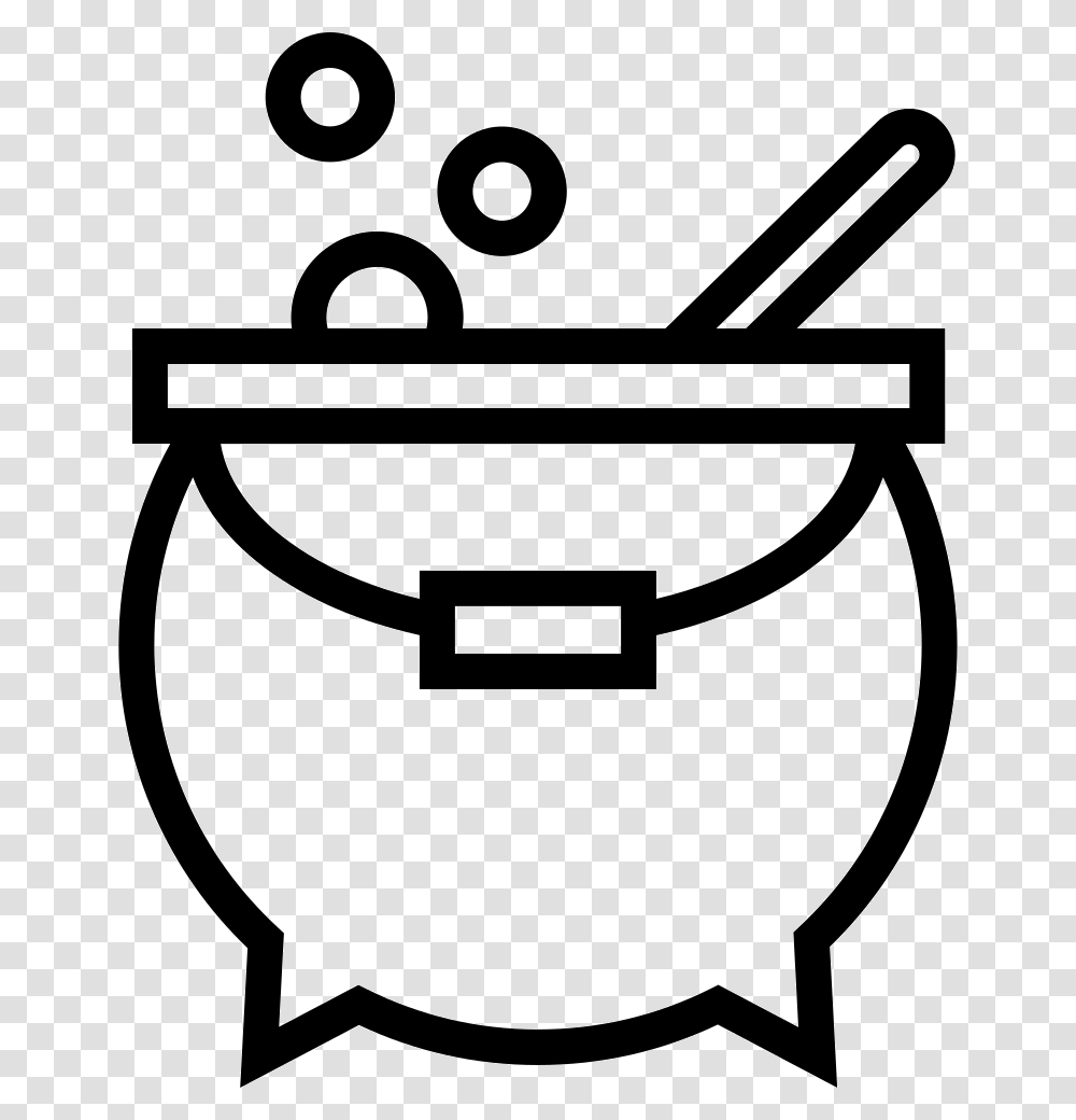 Witch Cauldron Of Halloween Witch Cauldron Clipart Black And White, Stencil, Bow Transparent Png