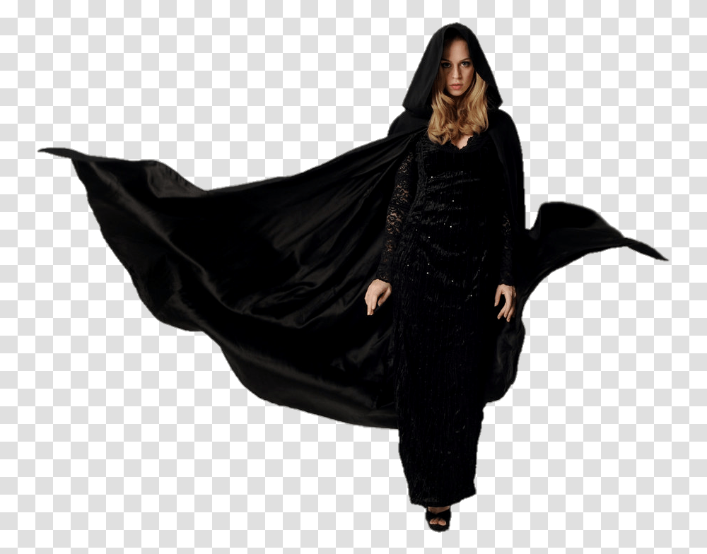 Witch Cloak Hooded Woman Lady Blonde Girl Beautiful Woman In Cloak, Apparel, Fashion, Person Transparent Png