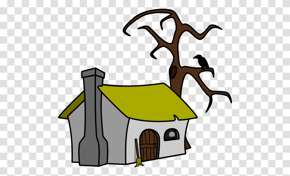 Witch Cottage Clip Art Free Vector, Building, Den, Antler Transparent Png