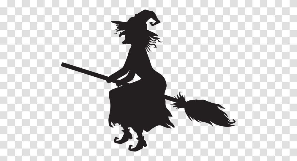 Witch, Fantasy, Silhouette, Bird, Animal Transparent Png