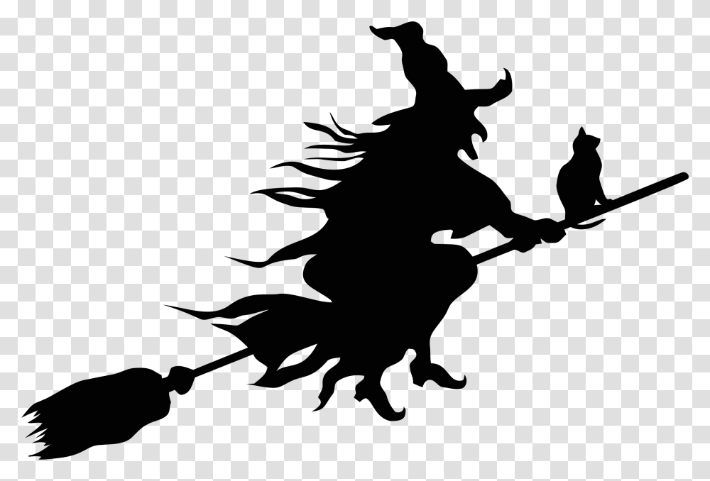 Witch Flying Broom Silhouette Icons, Astronomy, Outer Space, Universe, Quake Transparent Png