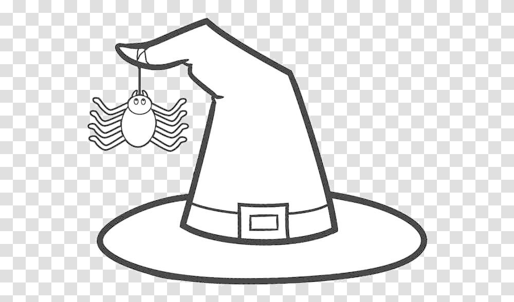 Witch Hat Clipart Black And White Halloween Coloring Pages Witch, Apparel, Sombrero, Cowboy Hat Transparent Png