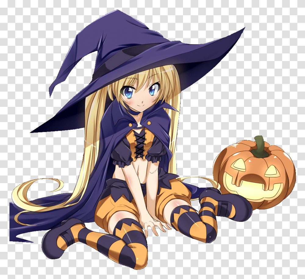 Witch Hat Clipart Minecraft Witch Halloween Anime Girl, Comics, Book, Manga, Plant Transparent Png