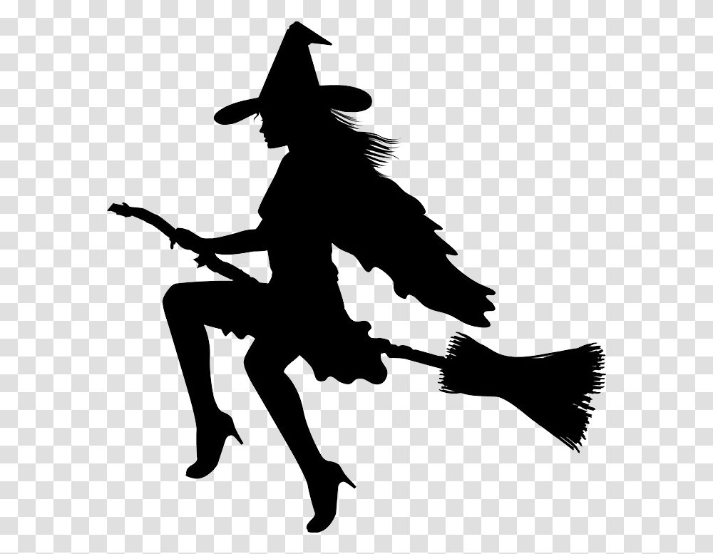 Witch Image Background Witch, Silhouette, Stencil, Person, Human Transparent Png
