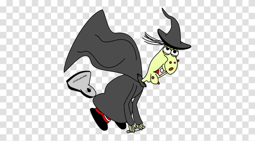 Witch On A Vacuum Cleaner Vector Drawing, Animal, Mammal, Bird, Wildlife Transparent Png