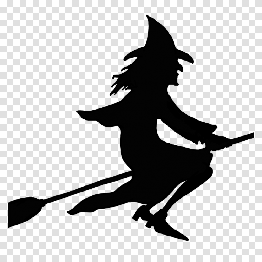 Witch On Broom Clipart Free Clipart Download, Outdoors, Nature, Silhouette, Night Transparent Png
