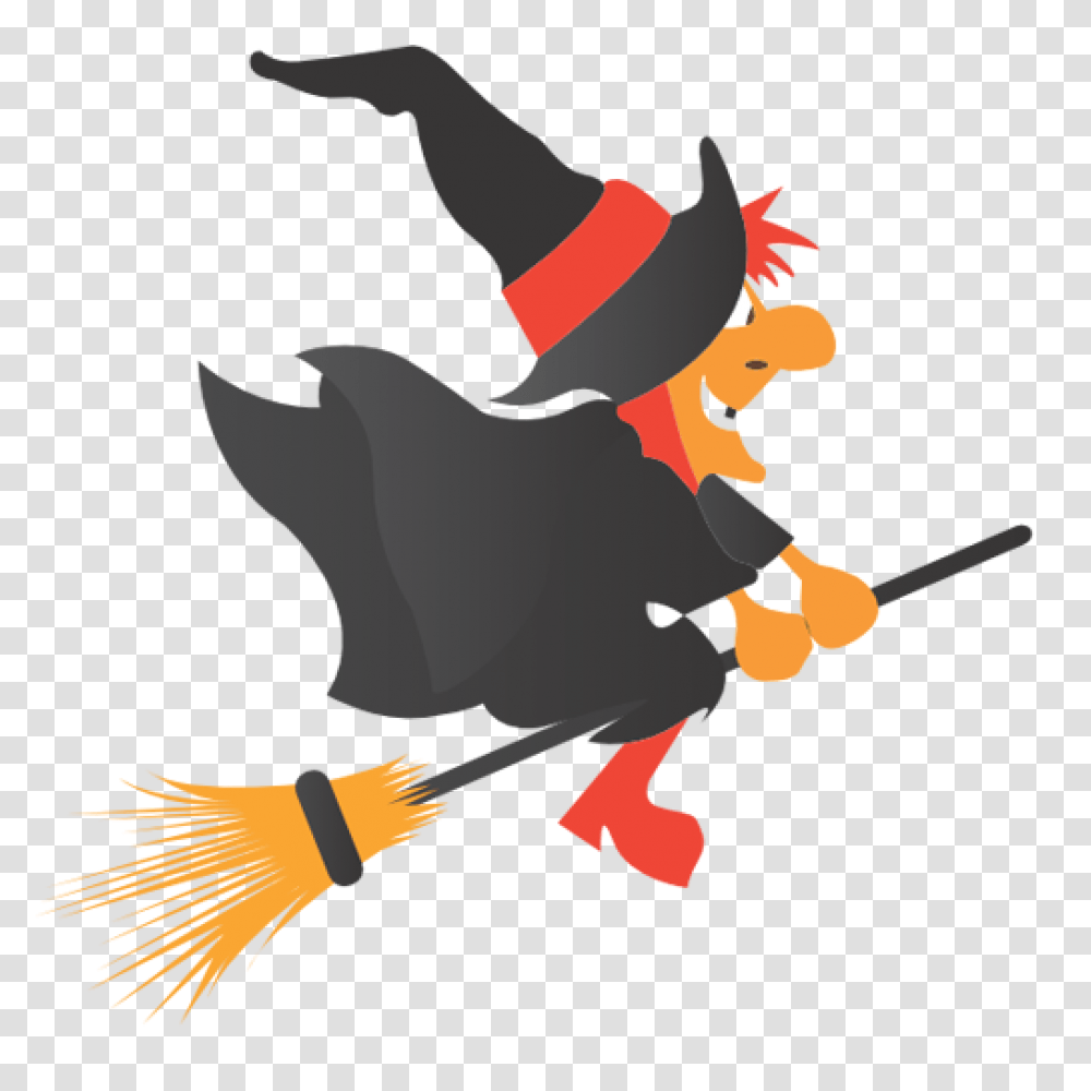 Witch On Broom Clipart Free Clipart Download, Person, Human, Bird, Animal Transparent Png