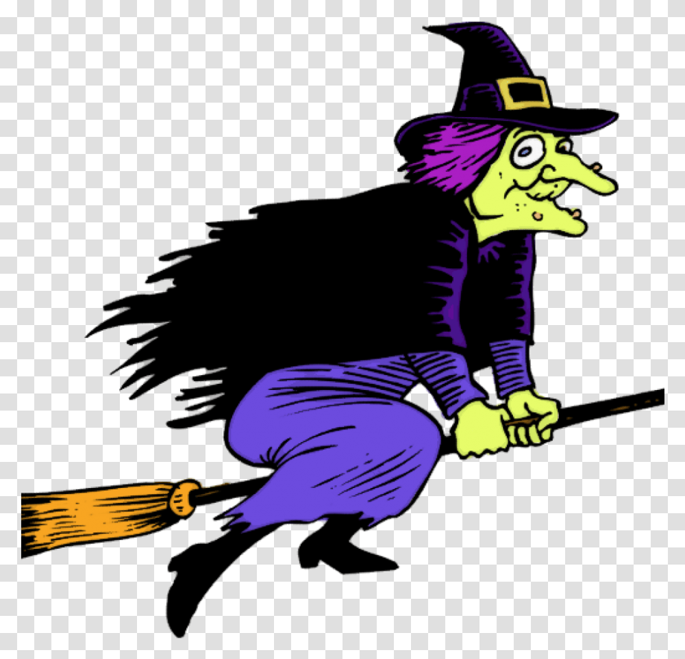 Witch On Broom Clipart This Cartoon Clip Art Of A Witch Witch Clipart, Person, Hat Transparent Png