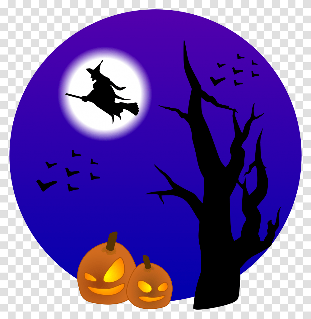 Witch On Broom Spooky Halloween Clip Art, Painting, Poster, Advertisement Transparent Png