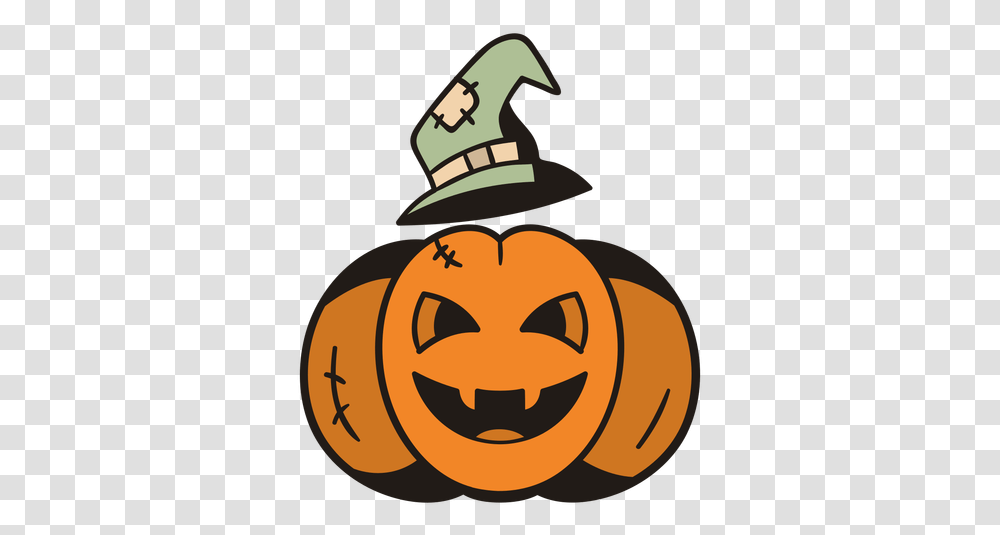 Witch Pumpkin Hand Drawn & Svg Vector File Halloween, Vegetable, Plant, Food Transparent Png