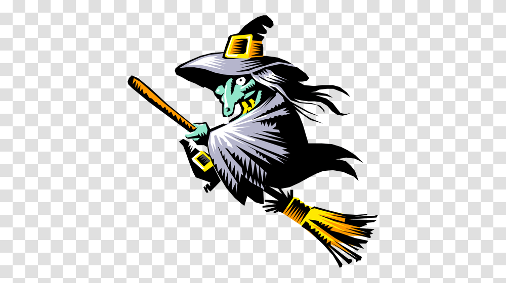 Witch With Broom, Hat, Apparel, Person Transparent Png