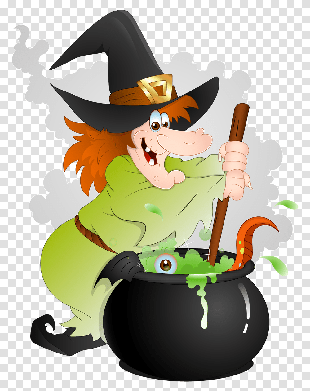 Witch With Cauldron Clipart, Apparel, Hat, Advertisement Transparent Png