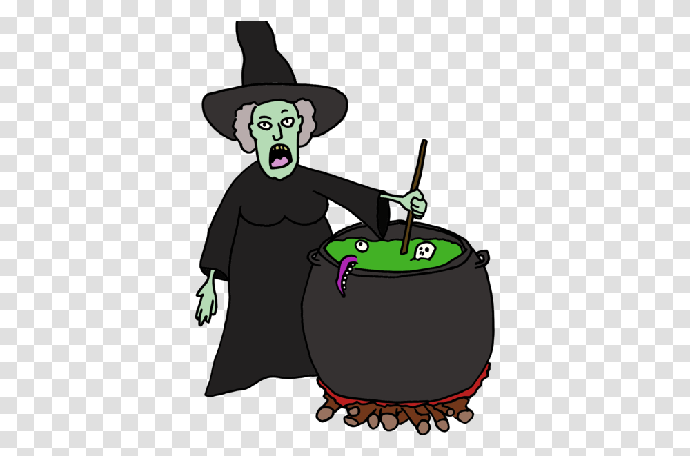 Witch With Text Complete Redbubble Design Drawing Cauldron Cartoon, Person, Human, Hat Transparent Png