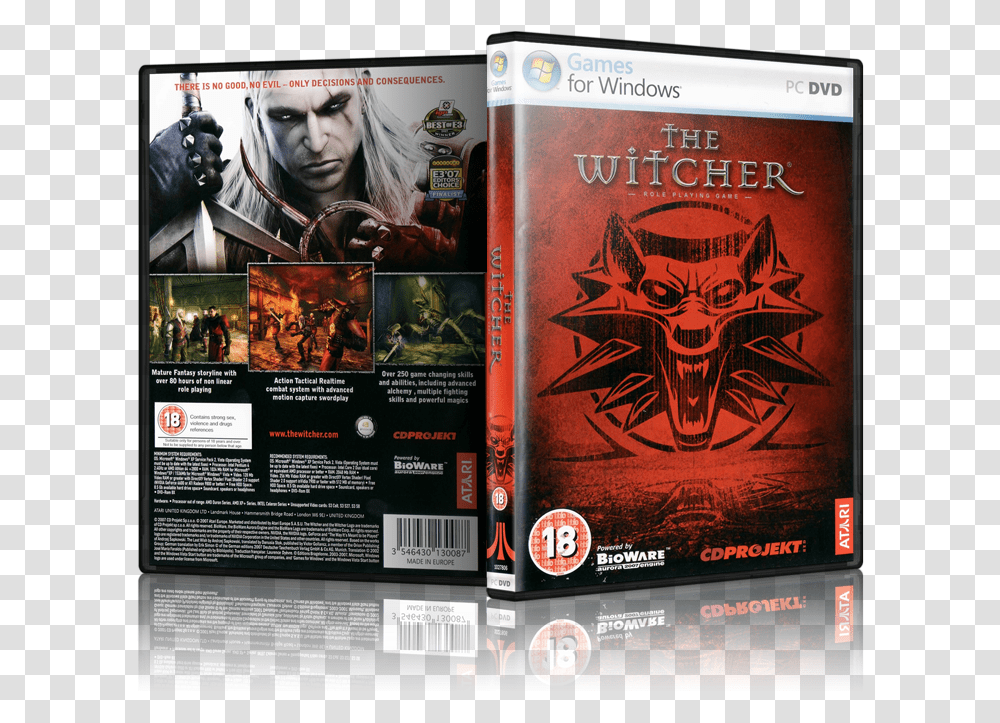 Witcher Pc Cover, Disk, Person, Human, Dvd Transparent Png