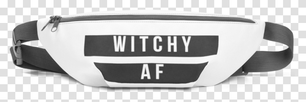 Witchy Af 2 Mockup Front Default White Fanny Pack, Label, Strap, People Transparent Png