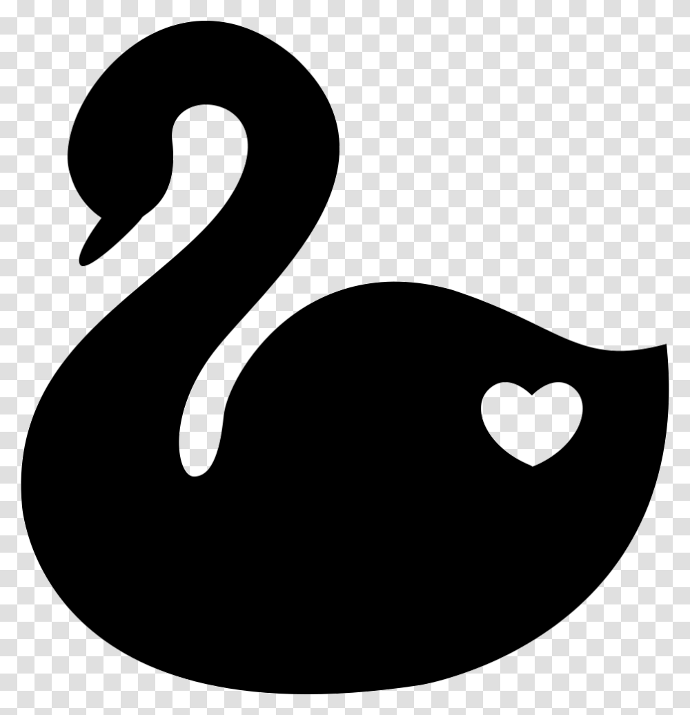 With A Heart Symbol Fidelity Symbol, Silhouette, Stencil, Animal, Waterfowl Transparent Png