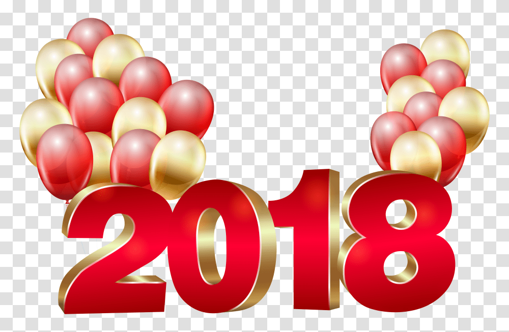 With Balloons Happy New 2018 Transparent Png