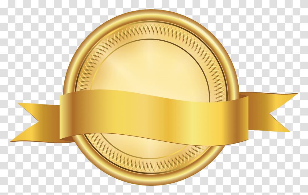 With Banner Clip Gold Seal Transparent Png