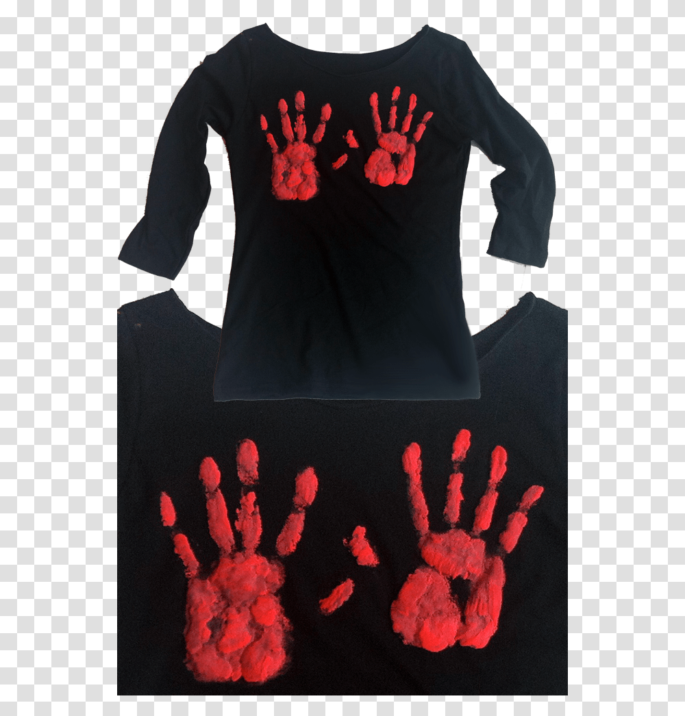 With Bloody Hands On The Front, Apparel, Sleeve, Long Sleeve Transparent Png