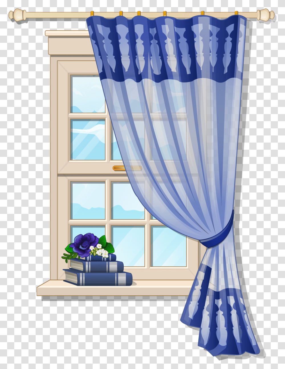 With Blue Curtons For Window Clip Art, Curtain, Picture Window, Texture, Flag Transparent Png
